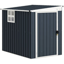 Outsunny 4 X 6ft Outdoor Garden Storage Shed With Window, Dark Grey