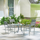Outsunny Garden Chairs Set of 4, Stackable & Rattan Effect, Light Grey