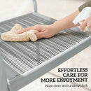Outsunny Garden Chairs Set of 4, Stackable & Rattan Effect, Light Grey