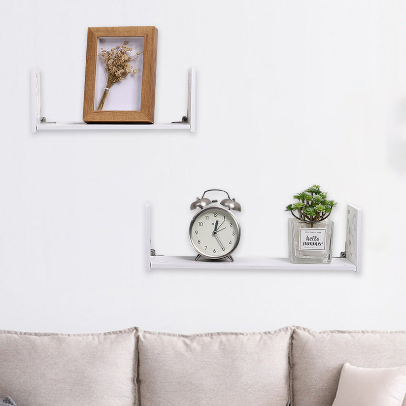 Livingandhome Modern Set of 2 U-Shaped Wall Floating Shelves