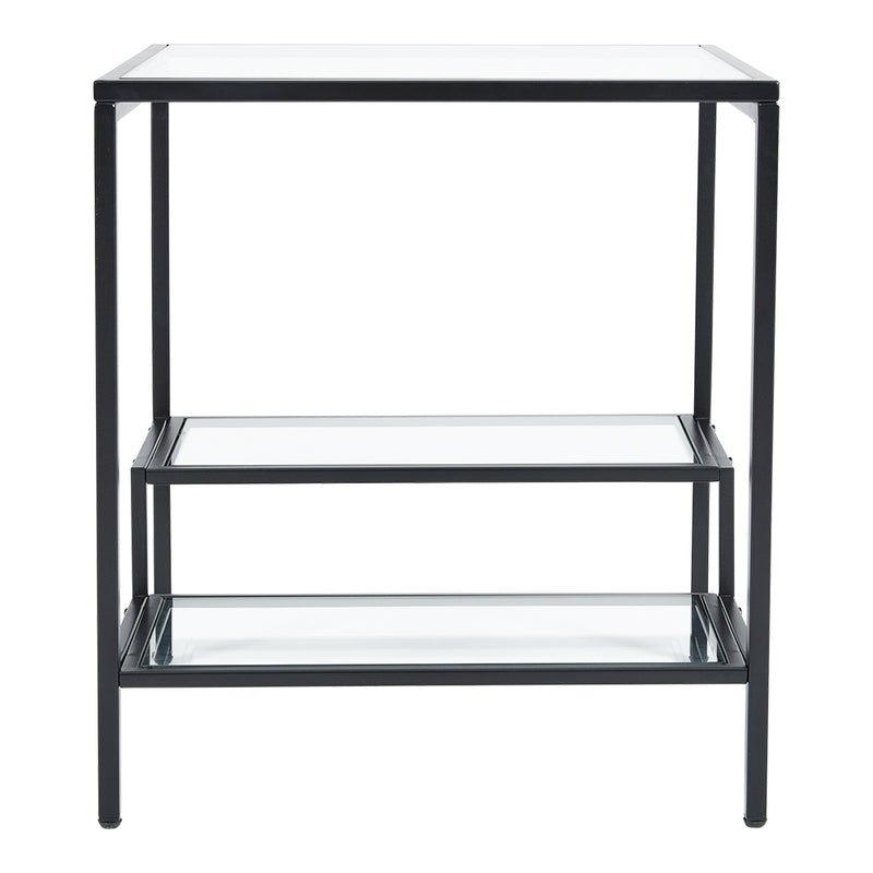 Livingandhome Ladder Style Tempered Glass Side Table