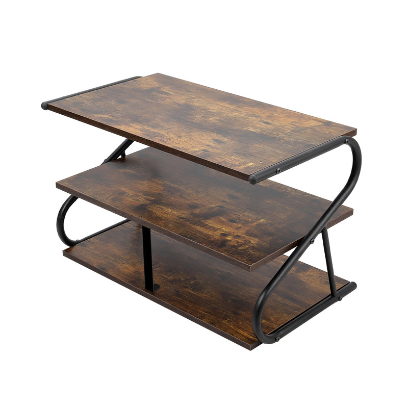 Lifeideas Rustic S-frame Shoe Rack 3-Tier Shelf