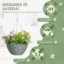 HOMCOM Set Of 2 Artificial Cosmos Flowers, Hanging Planters With Basket