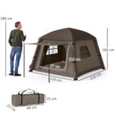 Outsunny Inflatable Camping Tent, Easy Setup 2 Man Tent, Khaki