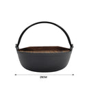 Lifeideas Cast Iron Pot With Wooden Lid For Campfire Cooking