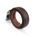 Modishion Adjustable Leather Ratchet Belt With Automatic Buckle - Brown