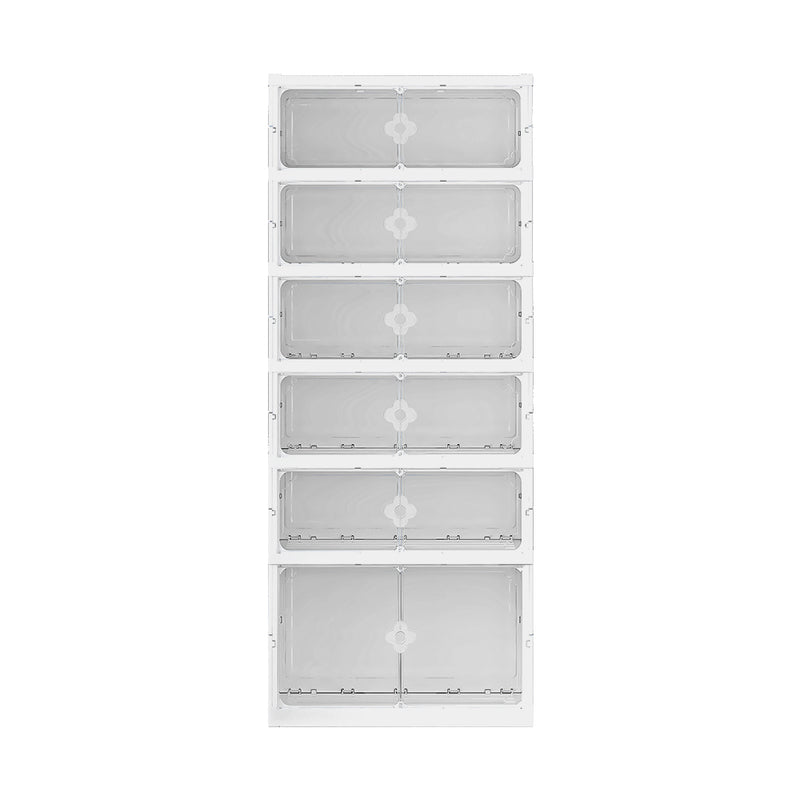 Livingandhome 6-Tier Foldable Storage Rack with Doors