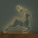 42cm Light up Hanging Christmas Reindeer and Sleigh Silhouette with Warm White LEDs