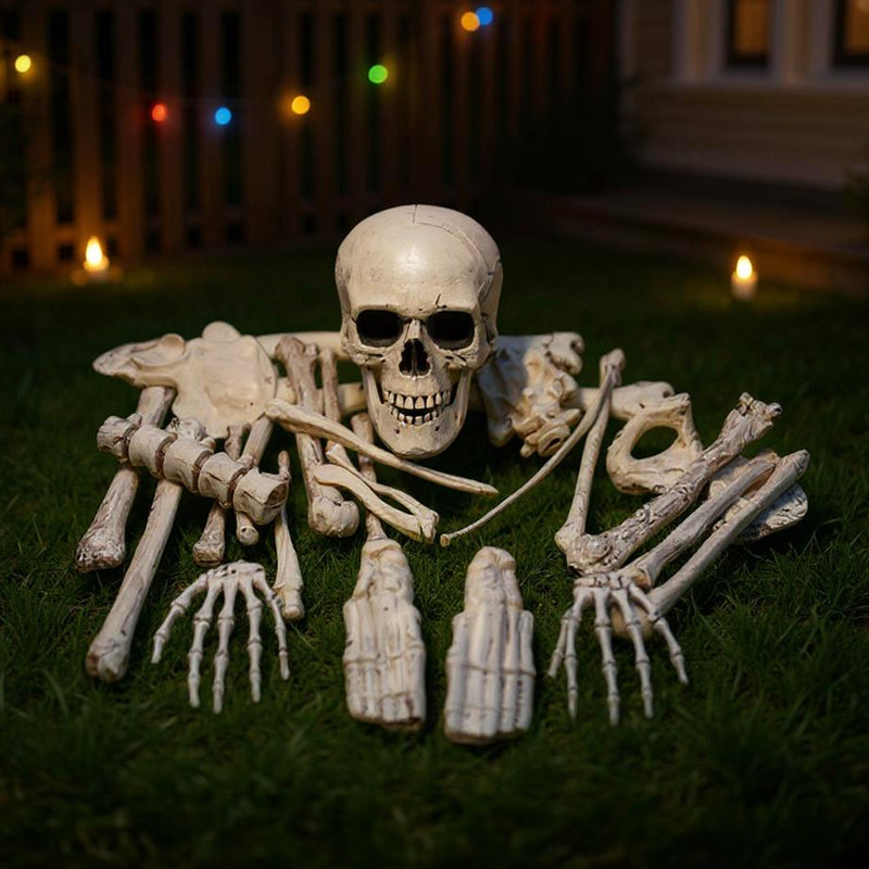 Halloween Realistic Skull and Bone Skeleton Decoration Kit