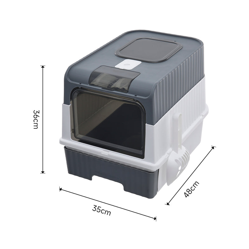 Livingandhome Fully Enclosed Cat Litter Box with UV Sterilization