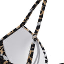 High-waisted Two-Piece Swimsuit Set Black Leopard