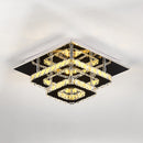 Livingandhome Modern Double-tiers Median-size Crystal LED Ceiling Light