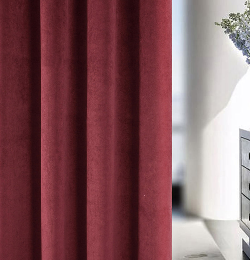 Velvet, Supersoft, 100% Blackout, Thermal (SINGLE) Door Curtain with Tape Top