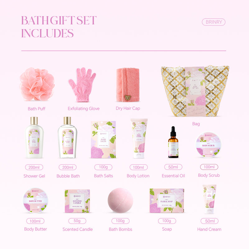 Sheonly 15pcs Scented Spa Bath Gift Set