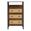 Livingandhome Rattan Storage Cabinet with Three Drawers