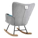 Livingandhome Upholstered Rocking Armchair with Wood Base