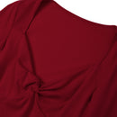 V-Neck Twist Front T-shirt with Long Bell Sleeves