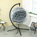 Outsunny Hanging Egg Chair Outdoor Indoor Swing Chair, Folding Basket