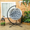 Outsunny Hanging Egg Chair Outdoor Indoor Swing Chair, Folding Basket
