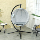 Outsunny Hanging Egg Chair Outdoor Indoor Swing Chair, Folding Basket