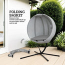 Outsunny Hanging Egg Chair Outdoor Indoor Swing Chair, Folding Basket