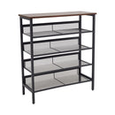 Livingandhome Direct 5-Tier Mesh Shelves Shoe Rack