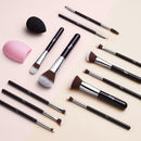 Livingandhome 12 Pcs Travel Makeup Brush Set With Makeup Sponge And Brush Cleaner
