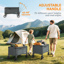 Outsunny Folding Trolley On Wheels, Garden Cart With Openable Sides