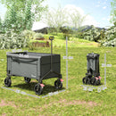 Outsunny Folding Trolley On Wheels, Garden Cart With Openable Sides