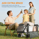 Outsunny Folding Trolley On Wheels, Garden Cart With Openable Sides