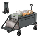 Outsunny Folding Trolley On Wheels, Garden Cart With Openable Sides