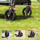 Outsunny Folding Trolley On Wheels, Garden Cart With Openable Sides
