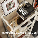 HOMCOM LED Floor Lamp with Glass Shelves, Dimmable Room Lamp