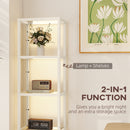 HOMCOM LED Floor Lamp with Glass Shelves, Dimmable Room Lamp