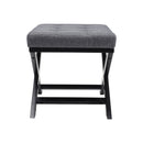Livingandhome Rectangle Linen Footstool with Cross Legs