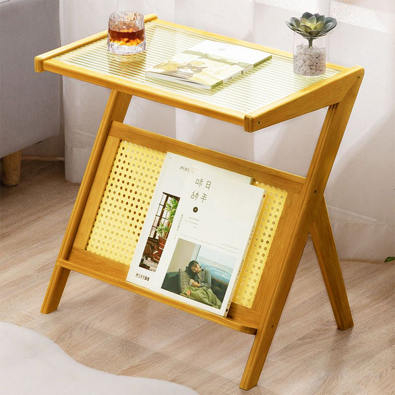 Livingandhome Small Bamboo End Table
