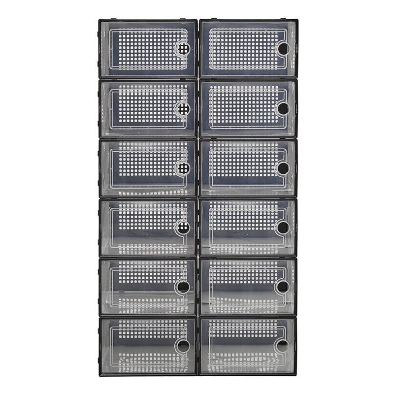 Cottonfy UK 12x Stackable Shoe Storage Box Organiser