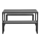 Breeins Patio Table Bench Set with Parasol Hole