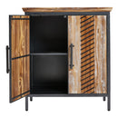 Livingandhome Rustic Wooden Cabinet with Interior Shelves