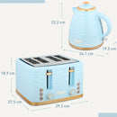 HOMCOM Kettle and Toaster Set 1.7L Kettle & 4 Slice Toaster, Light