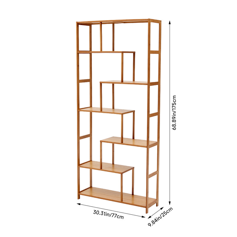 Livingandhome 7-Tier Wooden Bookcase Display Stand