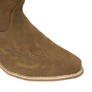 Embroidered Pointed Toe Cowboy Ankle Boots with Block Heel