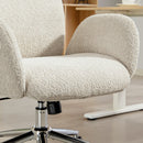 HOMCOM Office Chair With Adjustable Headrest, Comfy Desk Chair, Pale Grey
