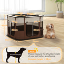 PawHut Portable Dog Pen For Puppies, Rabbits, Kittens, Guinea Pigs - Brown