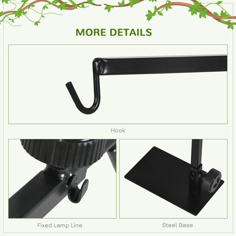 PawHut Reptile Lamp Stand, Adjustable Lamp Holder with Hook Hanging Base