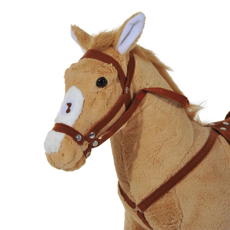 HOMCOM Children Plush Soft Pony - Beige