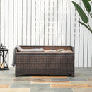 Outsunny PE Rattan Bench Patio Wicker Storage Basket Seat Furniture, 102Lx51Wx51H cm-Mixed Brown
