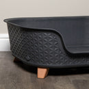 77cm x 58cm Grey Plastic Raised Pet Basket with Legs