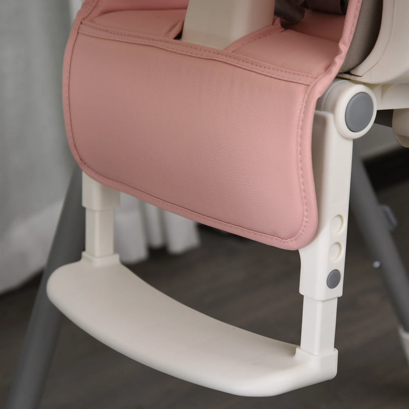 HOMCOM Babies Foldable PU Highchair Pink