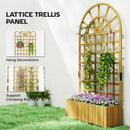 Outsunny Wooden Raised Planter with Lattice Trellis for Climbing Plants